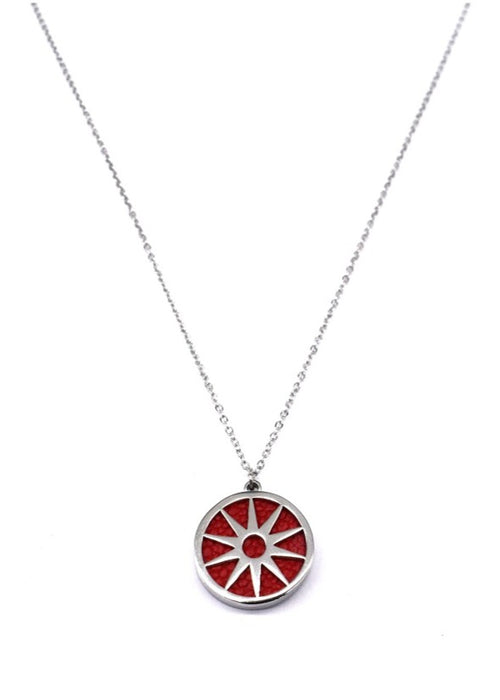 ANAIS - Necklace - Silver & Red