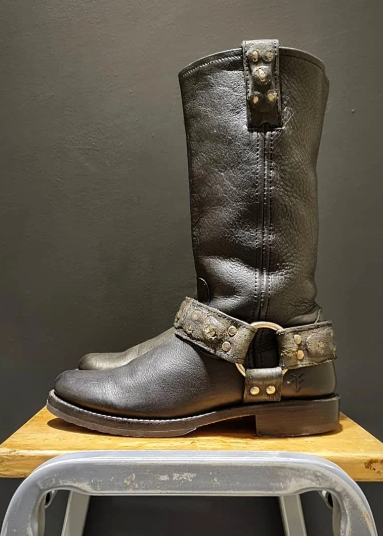 Frye distressed 2025 harness boots