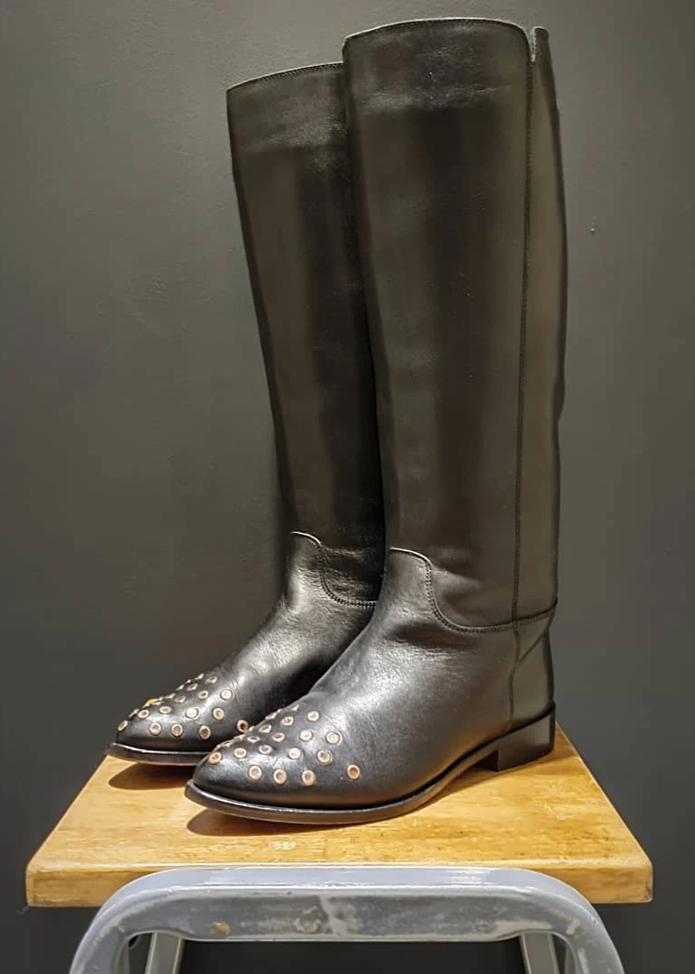 Preworn | Preloved <br> 'GOLDEN GOOSE ' <br>Tall Stud Toe Boot <br> Size 5 UK
