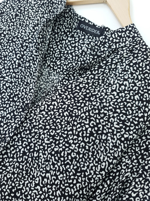 ALANA | Animal Print Long Dress | Black & White