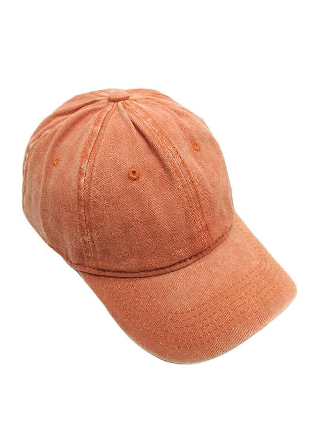 BROOKLYN | Washed Cotton Baseball Cap | Orange
