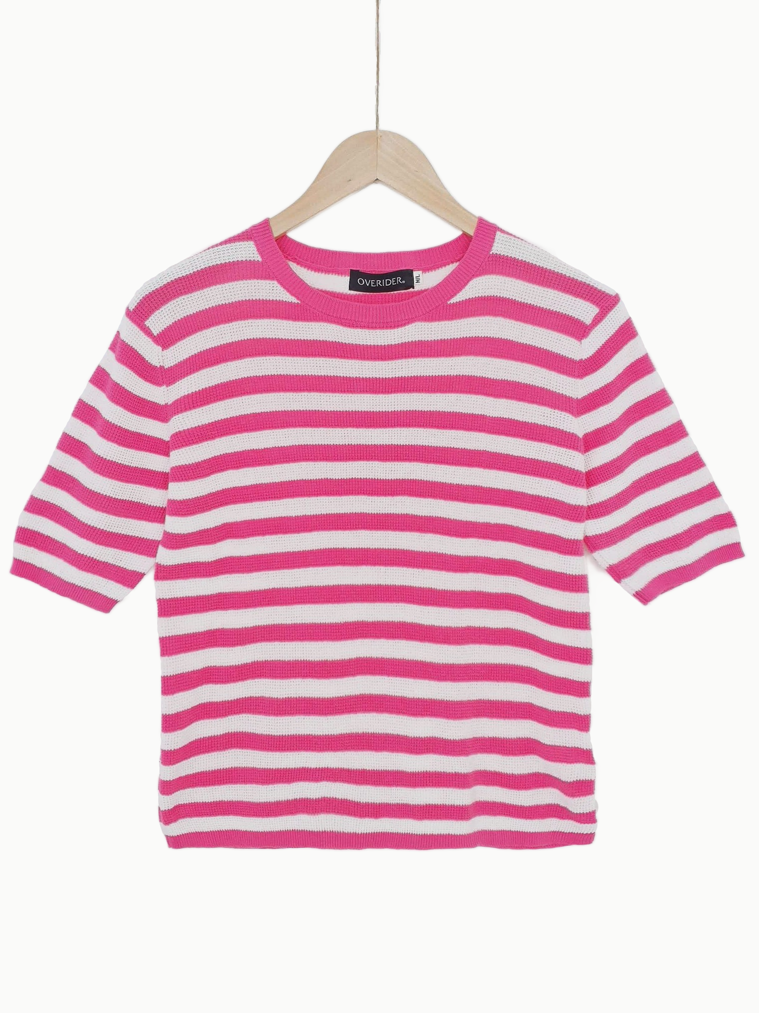 INNA | Breton Knit Sweater Top | Fuchsia Pink