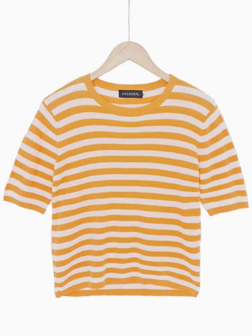 INNA | Breton Knit Sweater Top | Orange