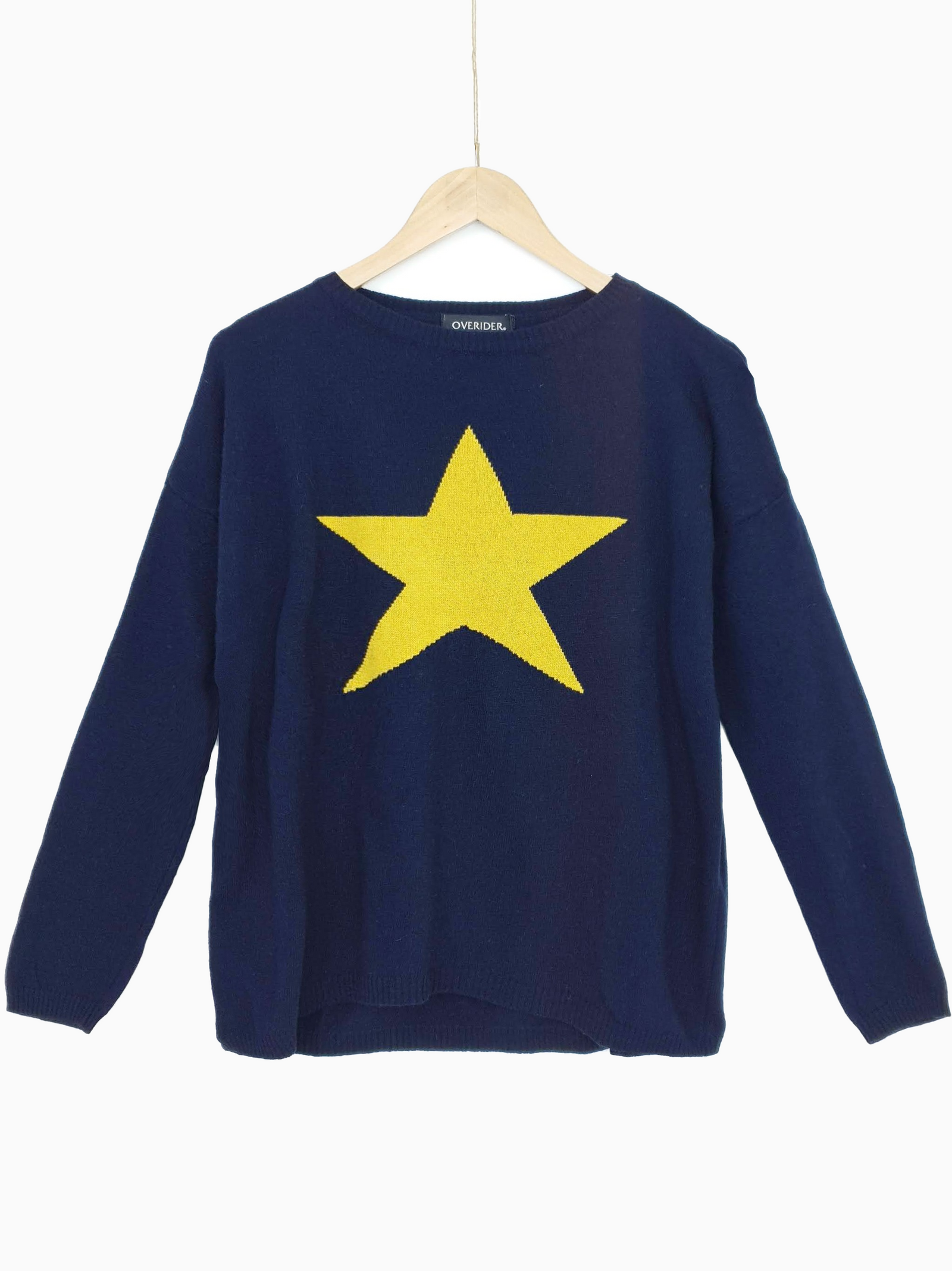 STAR - Cashmere Blend Jumper - Navy/Gold