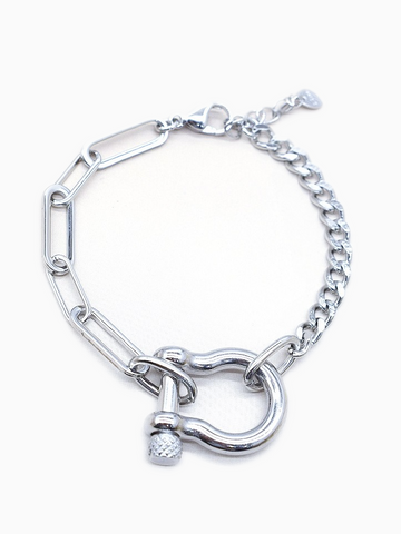 Chain, Ring, Bar & Charms Bracelet | Silver