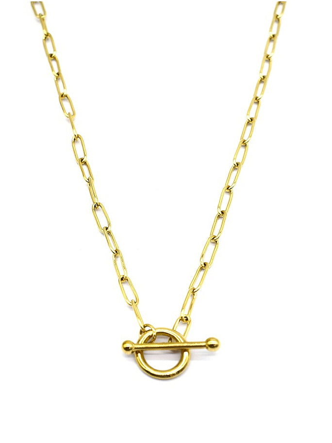 Ring & T Bar Necklace | Gold