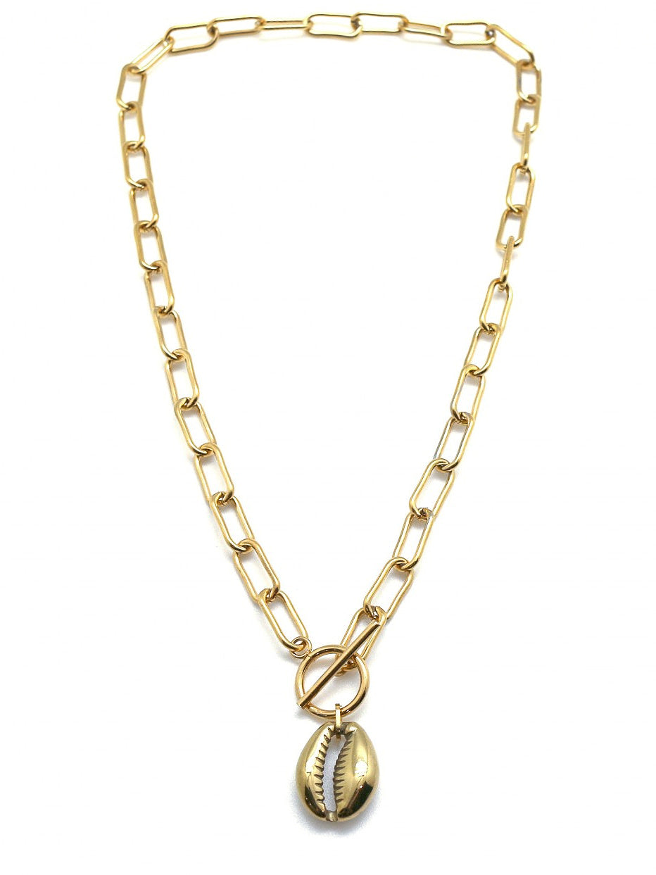 Shell & Chain Necklace | Gold
