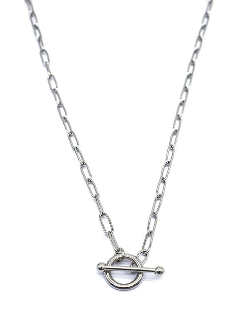 Ring & T Bar Necklace | Silver