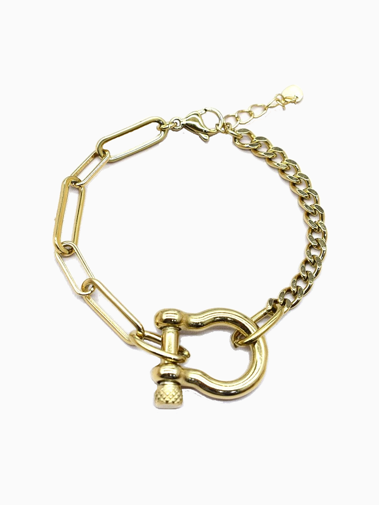 Chain & Shackle Bracelet | Gold