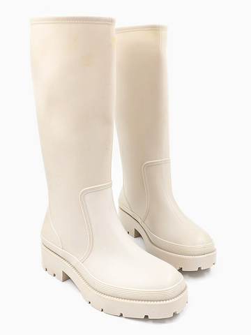 NADIYA | Chunky Rubberised Rain Boots | Green