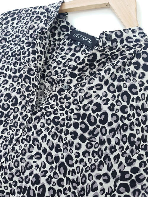 GIANNA | Animal Print Long Dress | Black, Grey & White