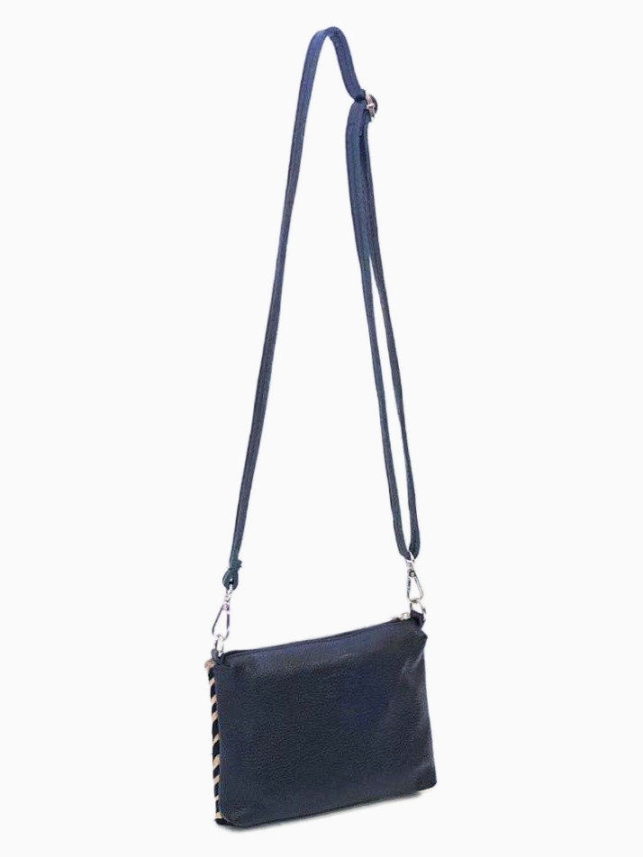 ASSIA - Zebra Print Leather Cross Over Bag