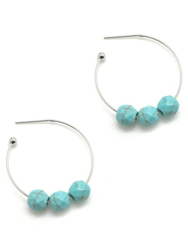 Genuine Turquoise Stone Earrings