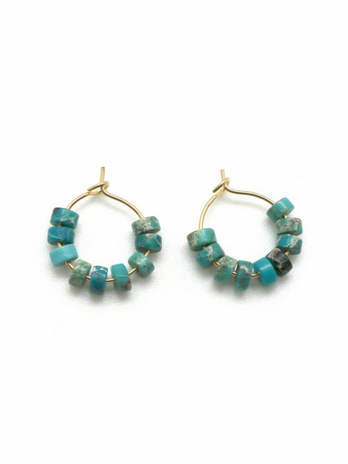 Genuine Jasper & Turquoise Stone Earrings