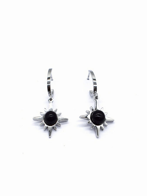 Starburst Earrings | Silver & Black