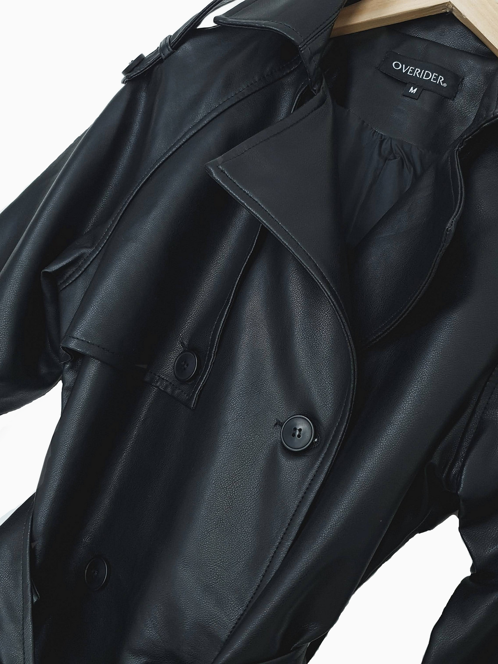 NATALKA | Vegan Leather Trench Coat | Black