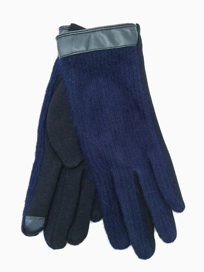 Bi Colour Gloves | Navy & Black