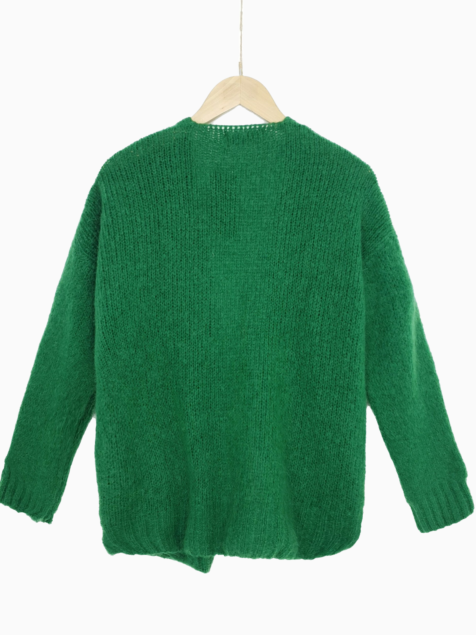 ELISE | Knitted Open Cardi | Green