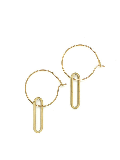 Link | Hoop Earrings | Gold