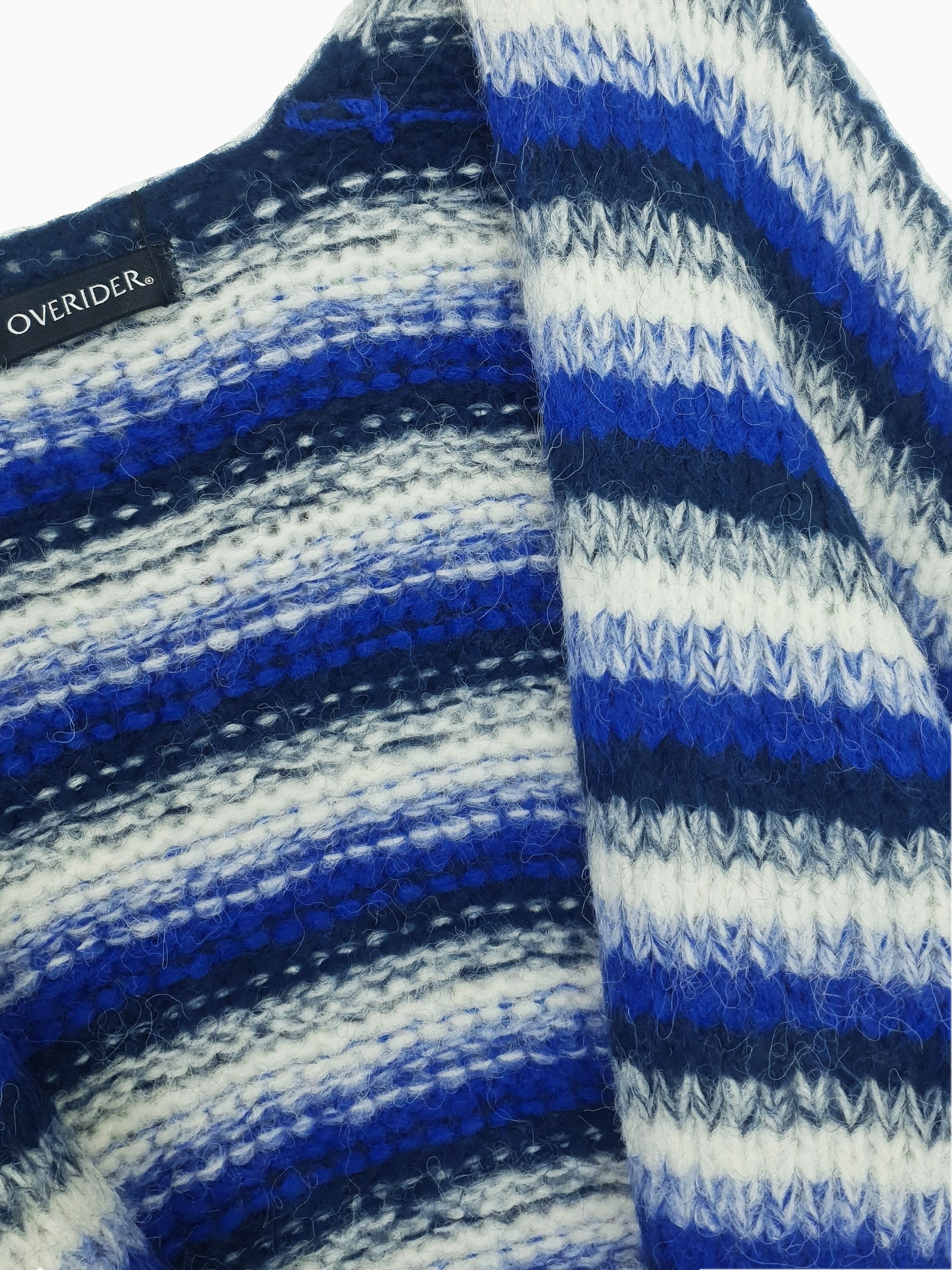 LEILA | Striped Knitted Open Cardi | Blue
