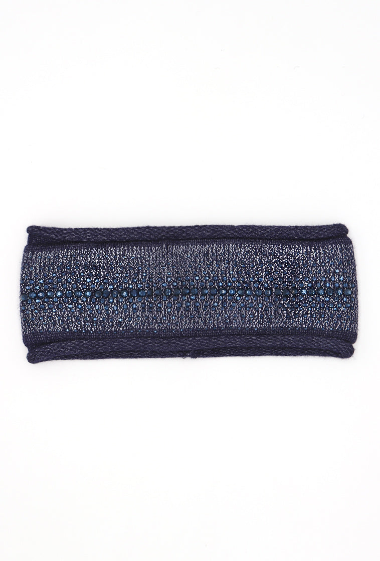 TAMARA | Knitted Headband Embellished | Navy