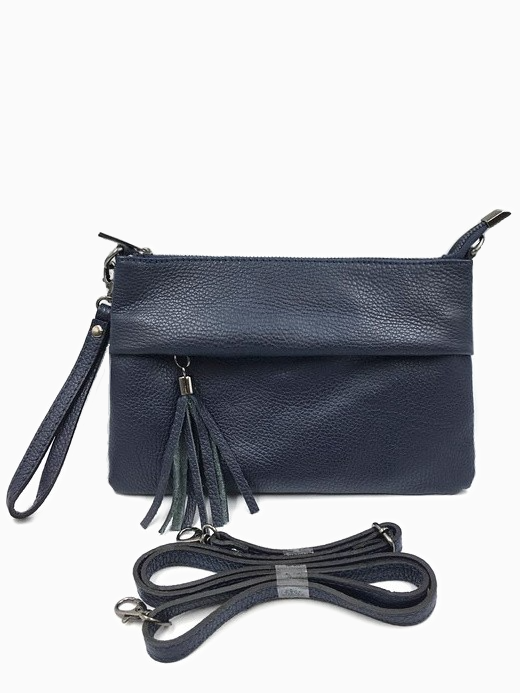 MIA - Italian Leather Clutch Bag | Black