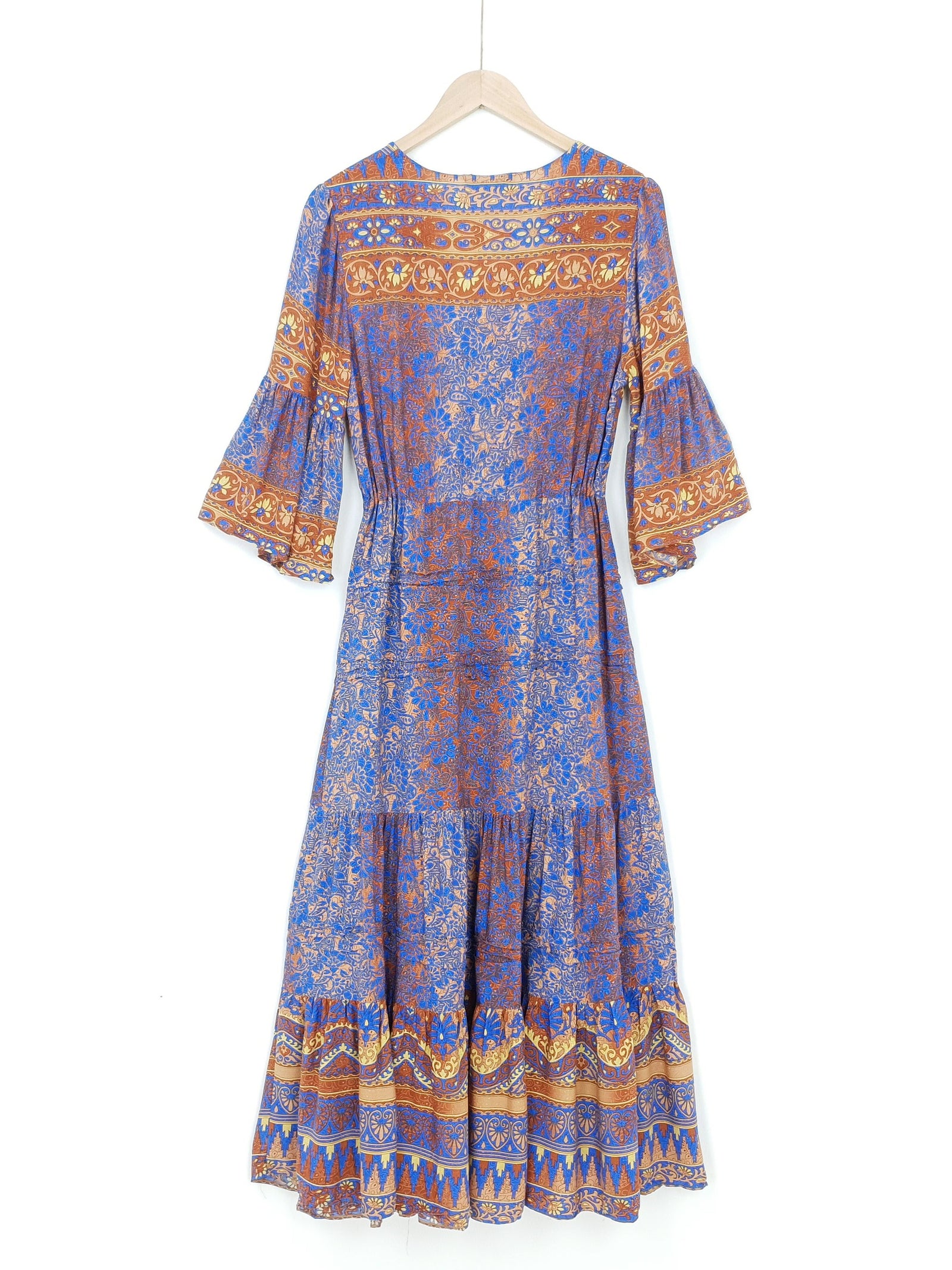 KATERINA | Long Ornate Dress | Blue Gold