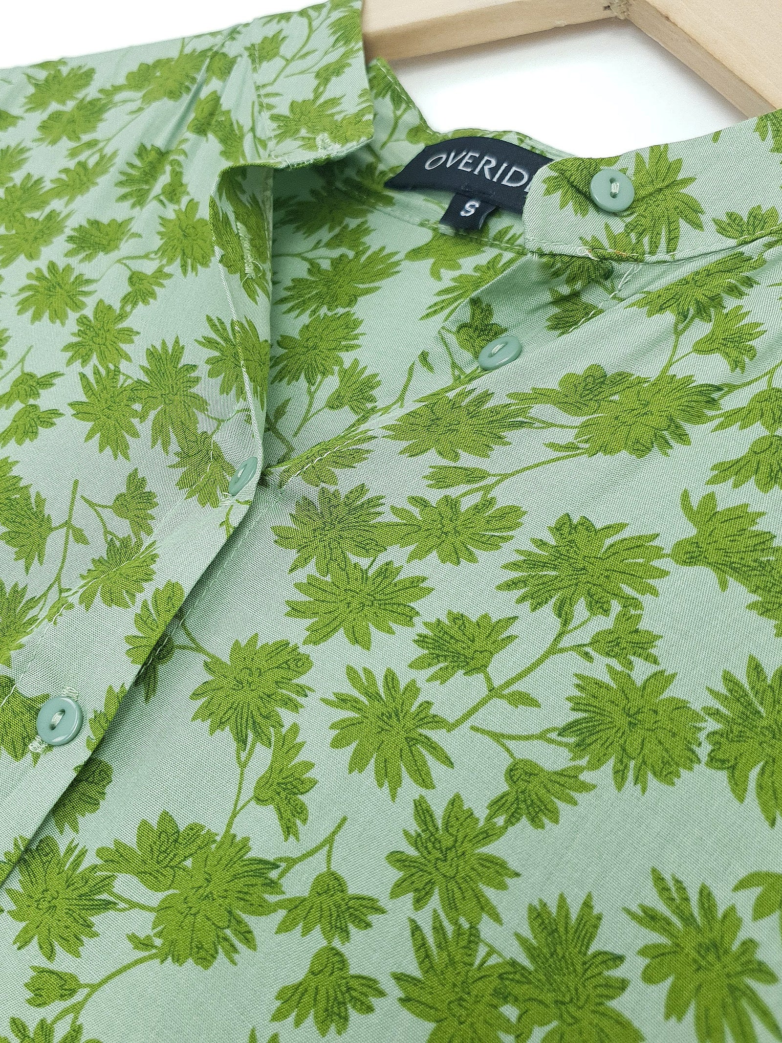 VICTORE | Leaf Print Long Dress | Green