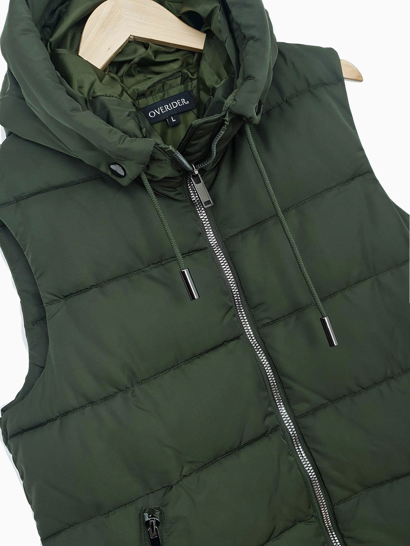 IZOLDI | Long Padded Quilted Gilet | Green