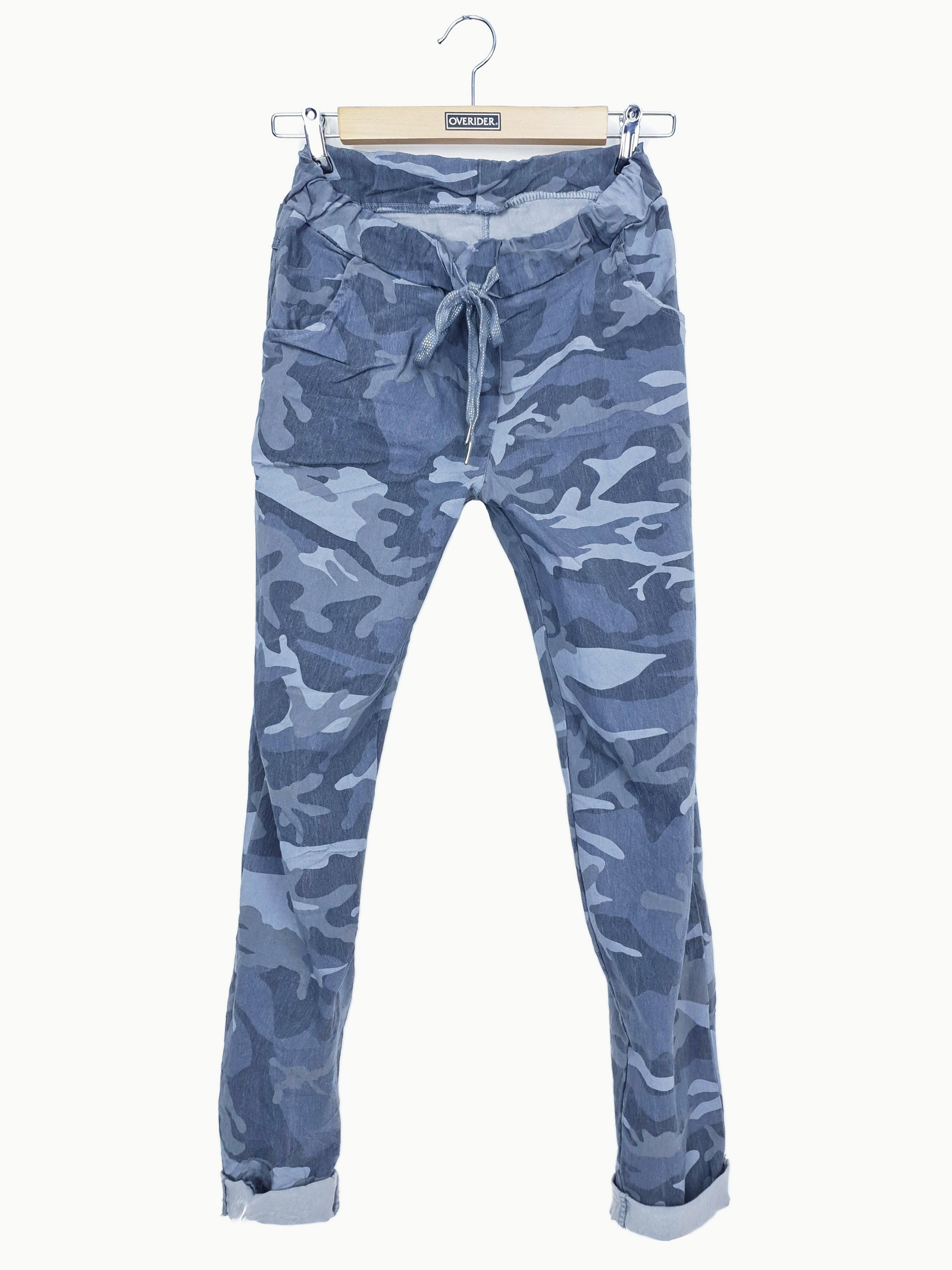 MARTA - Pull-on Joggers - Blue Camouflage