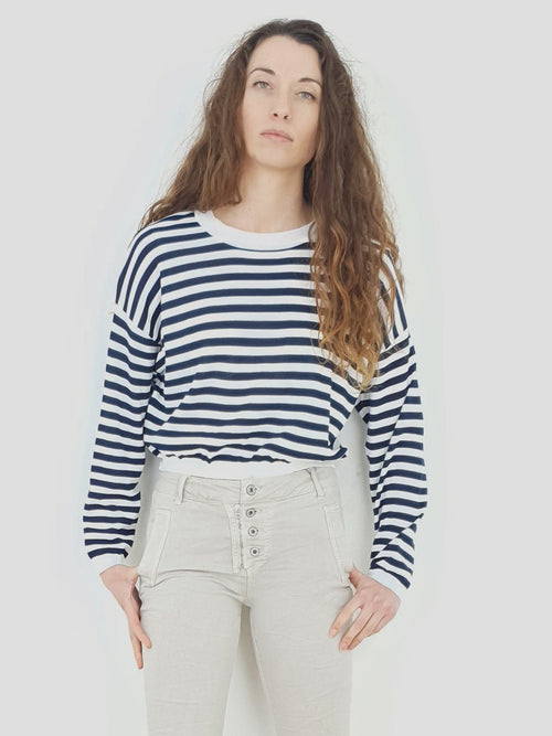 TOVA | Breton Sweater Top | Navy