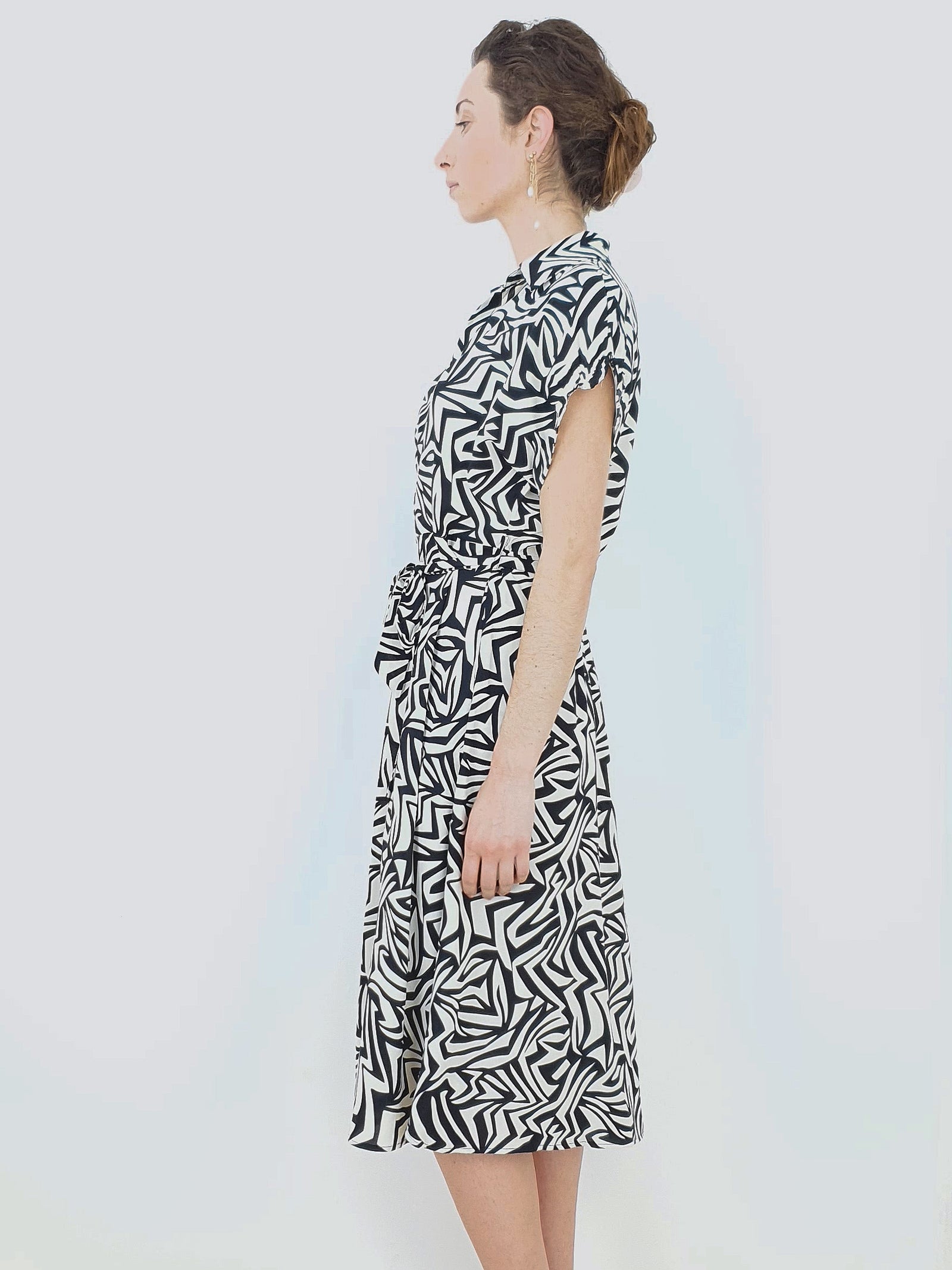 MILA | Geometric Pattern Dress | Black