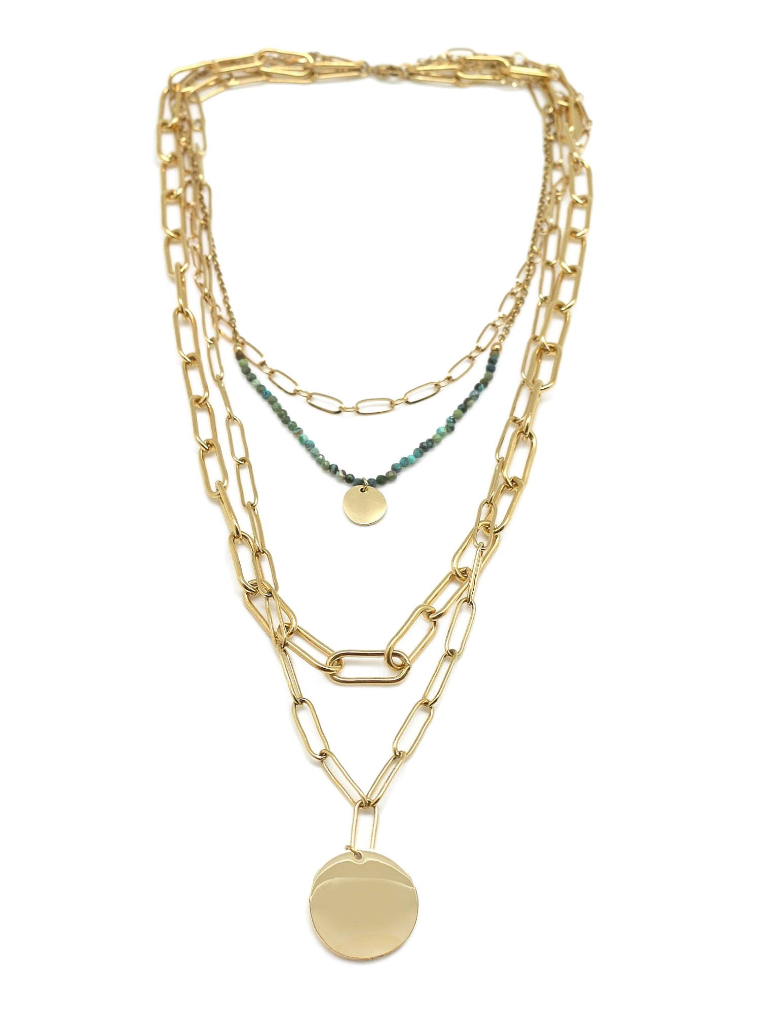 Multi Layered Chain Necklace | Gold