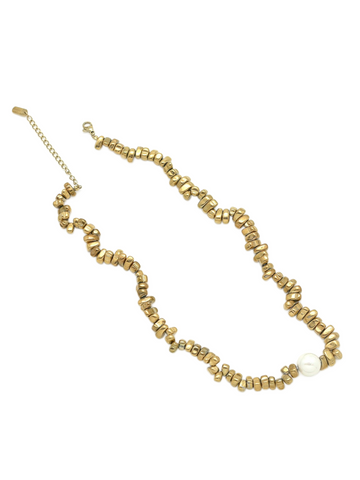 Hematite  | Three Layer Necklace | Gold