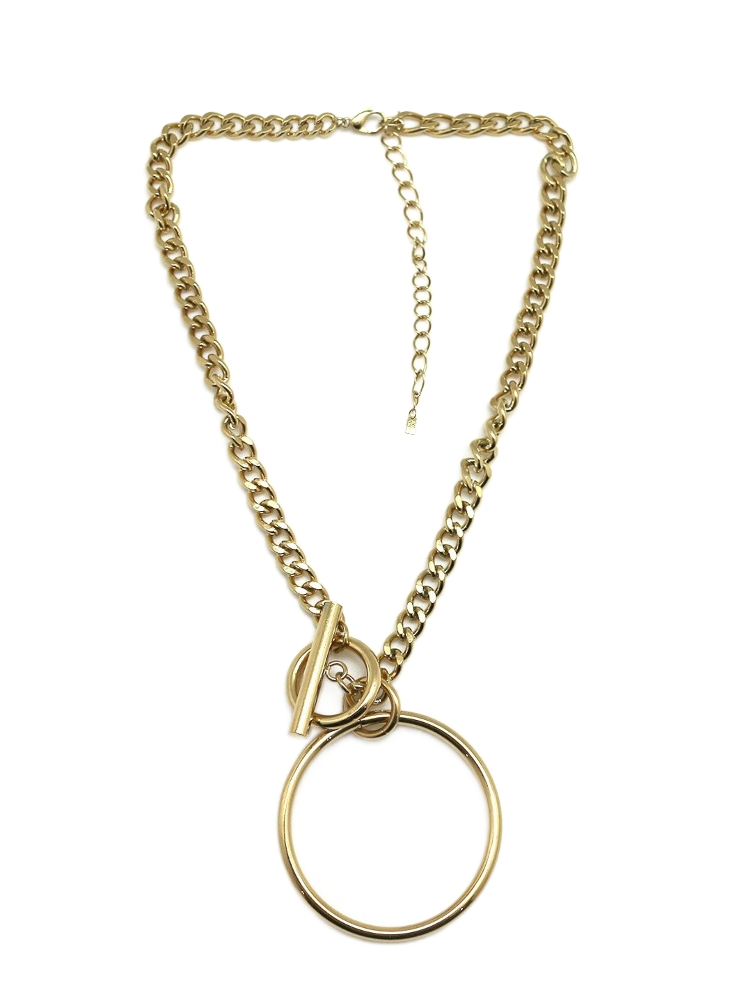 Chain Link & Ring Necklace | Gold