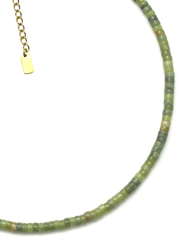 Serpentine Stone Necklace Necklace Green – OVERIDER