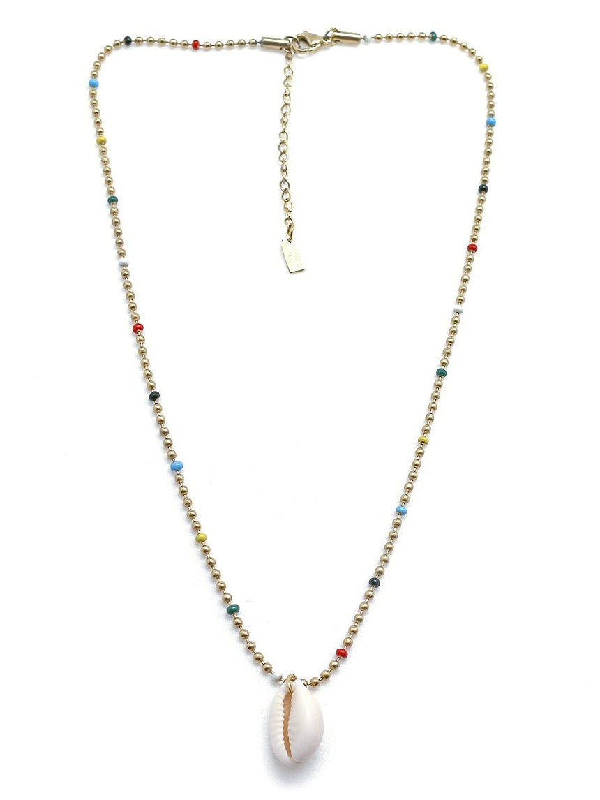 Single Strand Necklace with Shell & Beads