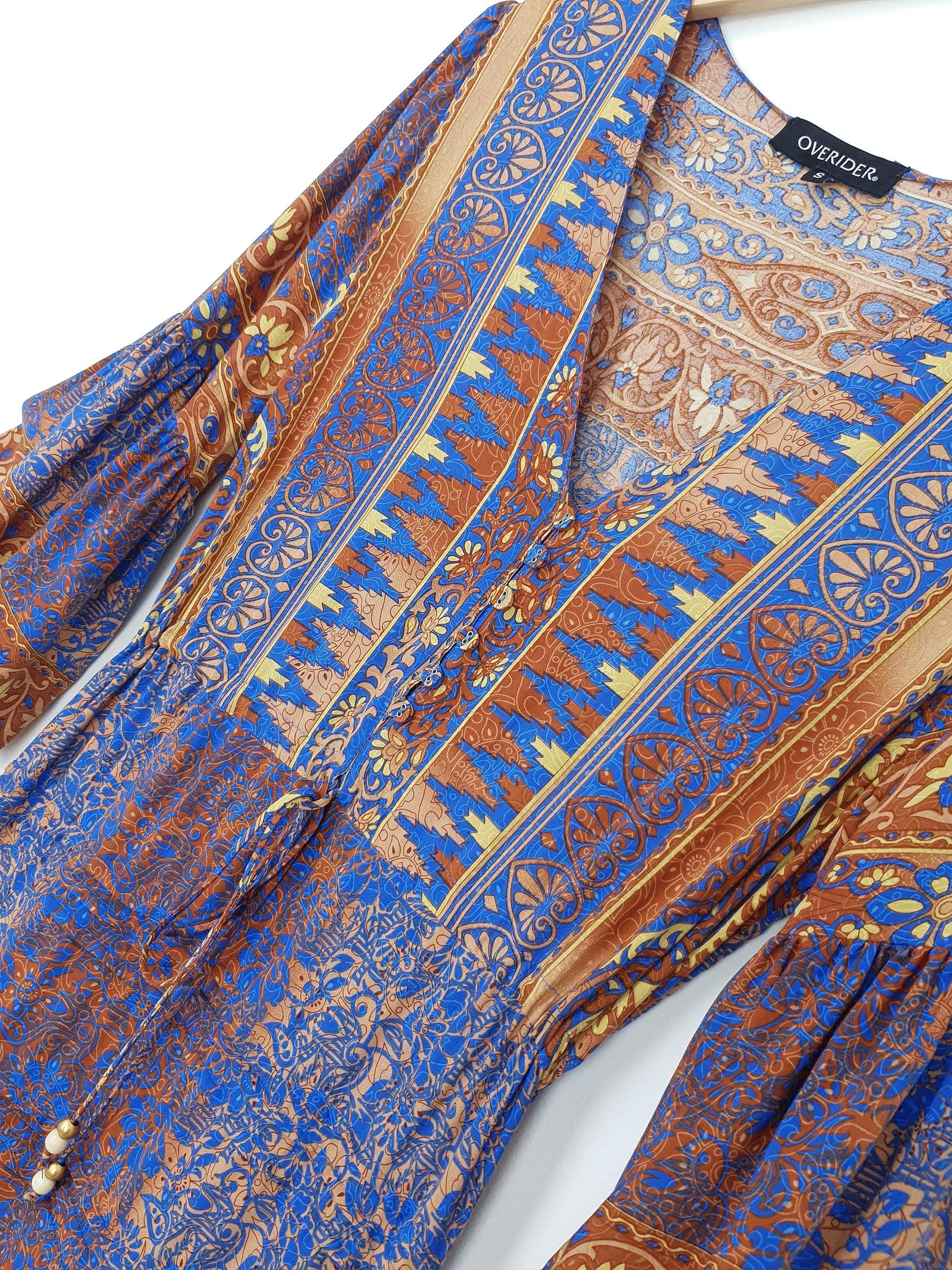 KATERINA | Long Ornate Dress | Blue Gold