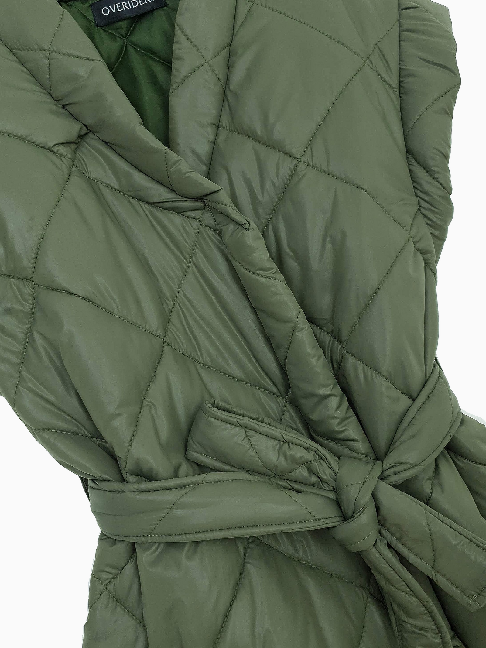 YEVA | Quilted Wrap Sleeveless Jacket | Olive