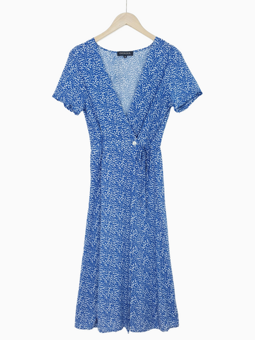 AVA |  Summer Pattern Dress | Navy