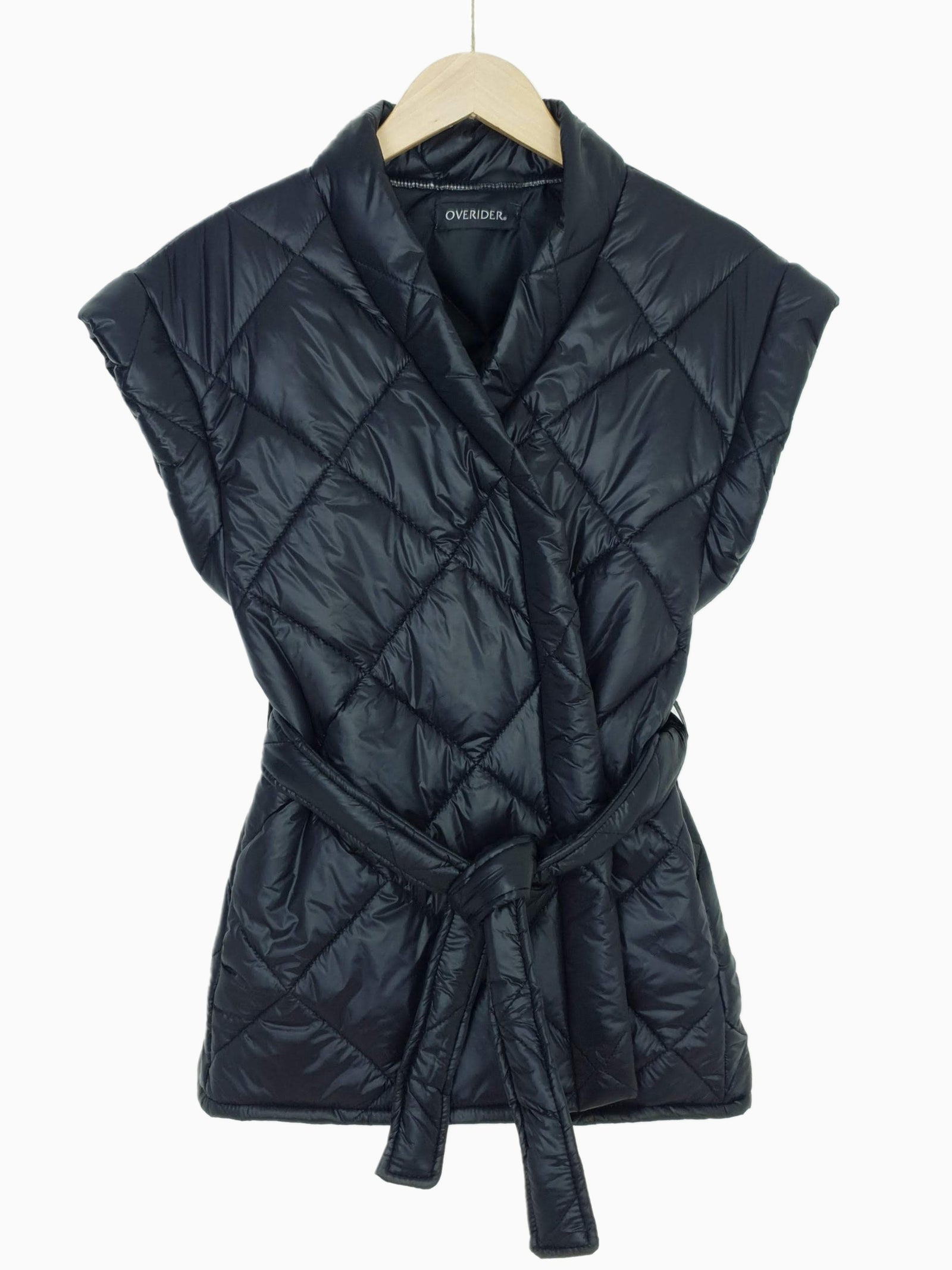 YEVA | Quilted Wrap Sleeveless Jacket | Black