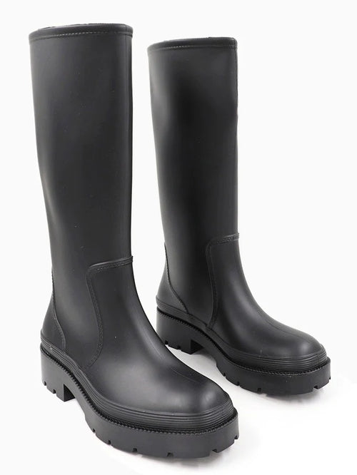 COLETTE | Chunky Sole Rubber Wellies | Black