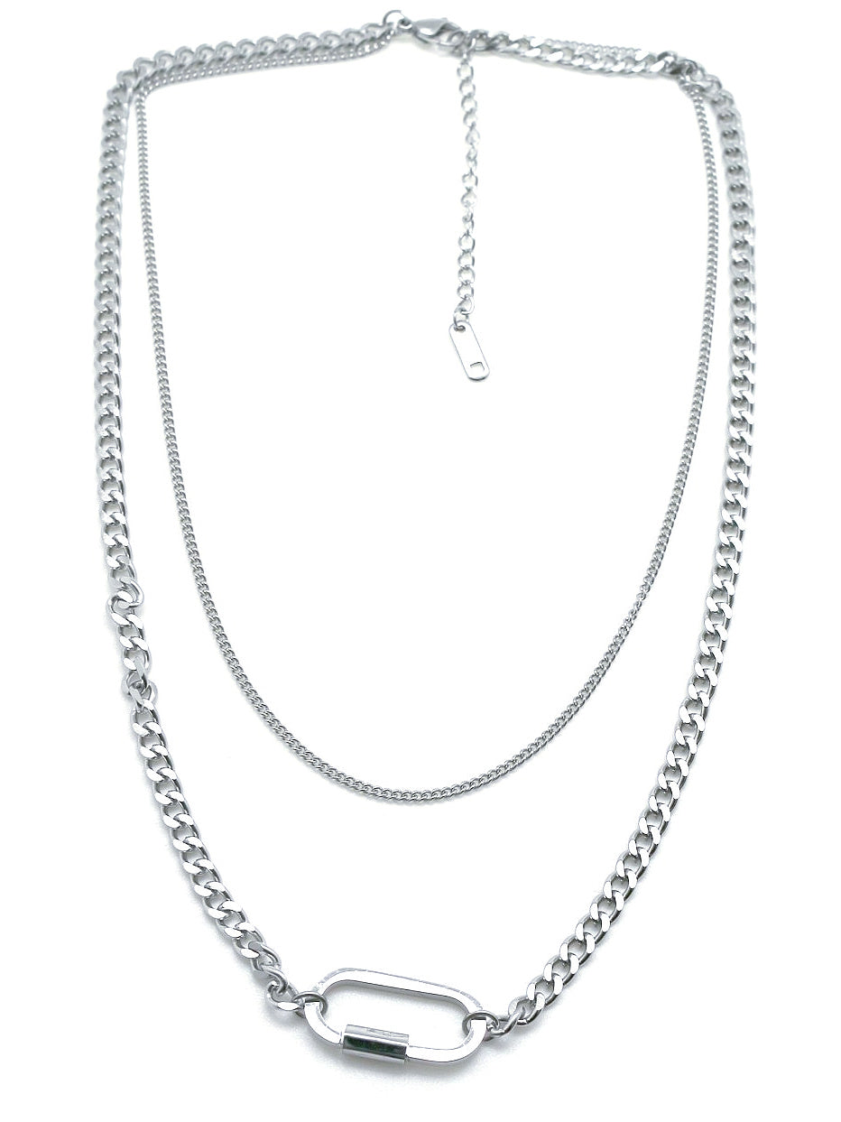 Chain & Clasp | Two Layer Necklace | Silver