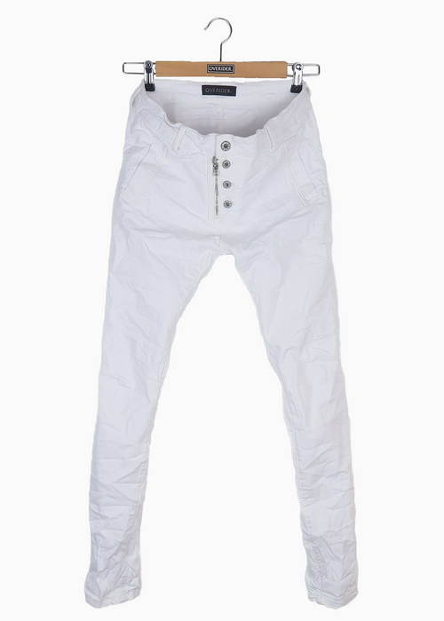 INGA | Skinny Jeans with Zip & Buttons | White