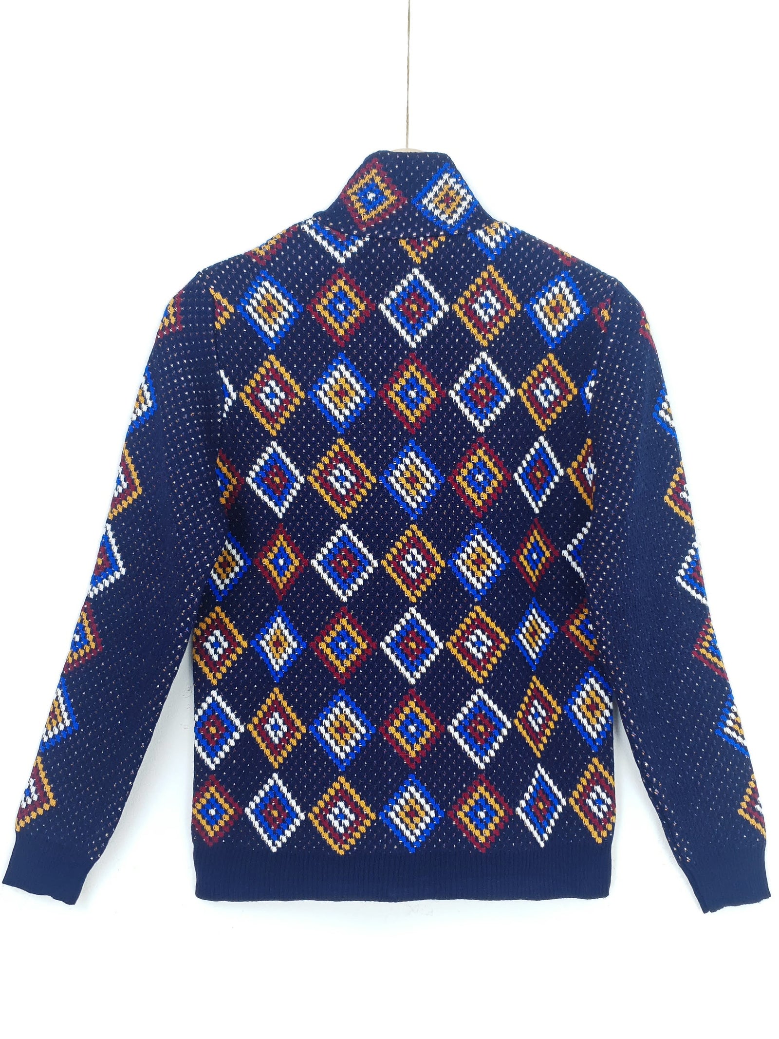 LORENE |  Zip Front Crochet Cardi | Navy