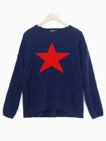 Knit Jumper Mint Velvet Blue Star Jumper Mint Velvet Blue Metallic