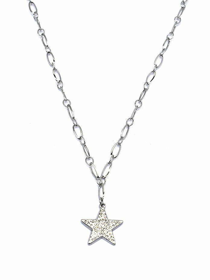 Star & Chain Necklace | Silver