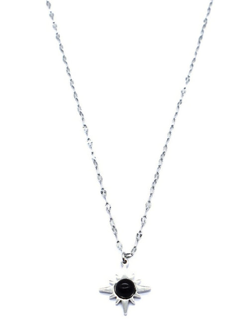 Starburst Necklace | Silver & Black