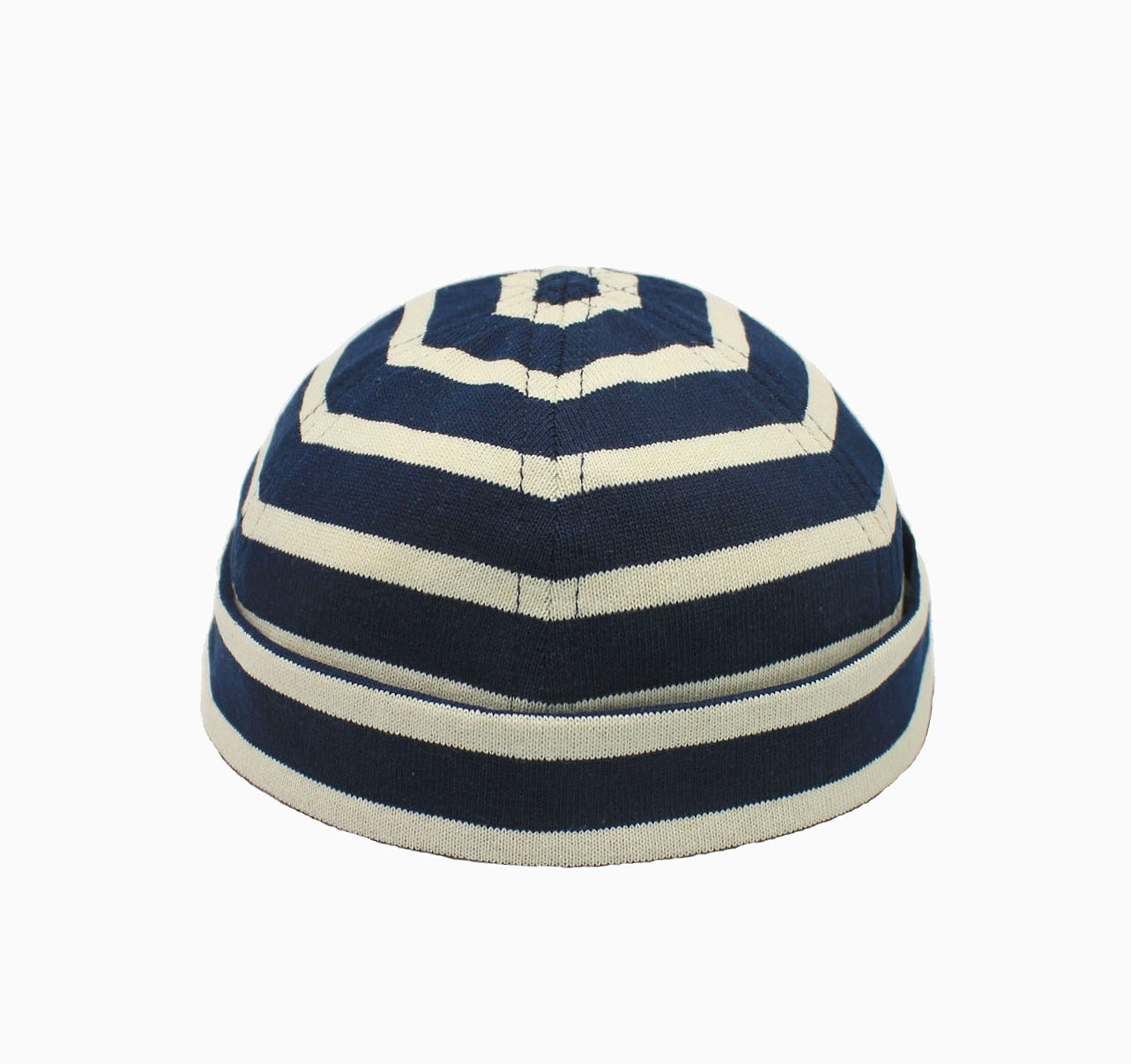 MATILDA | Striped Docker Hat | Navy/Ecru