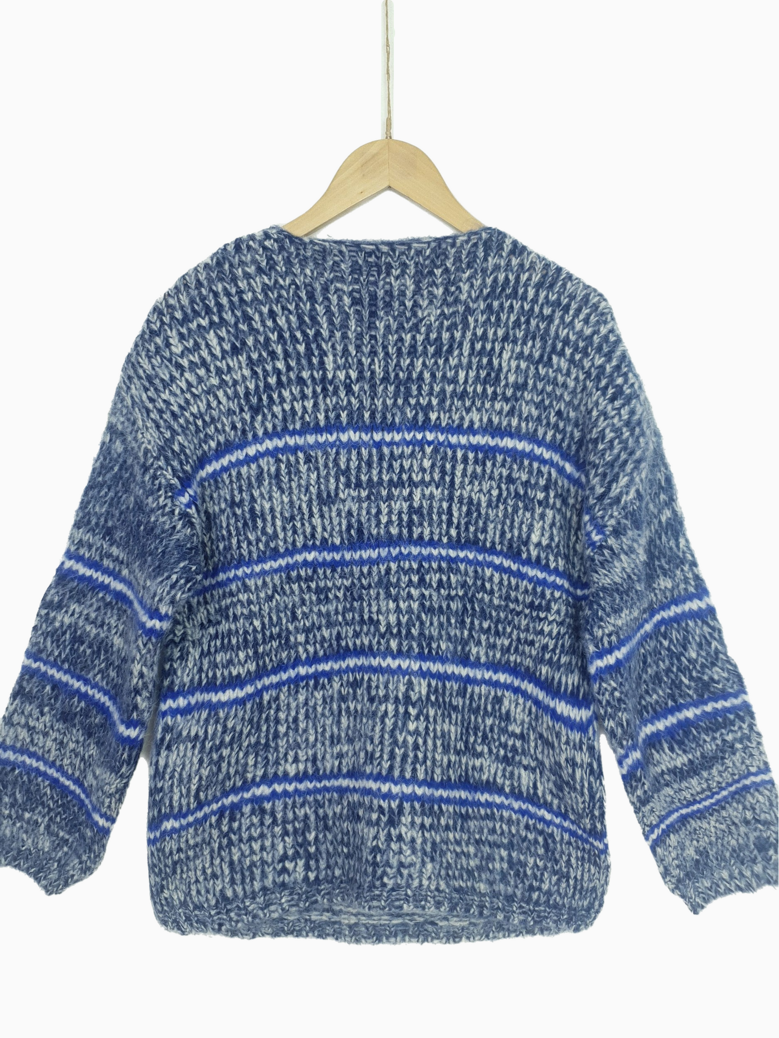 LYLA | Striped Knitted Oversized Jumper | Blue